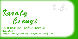 karoly csenyi business card
